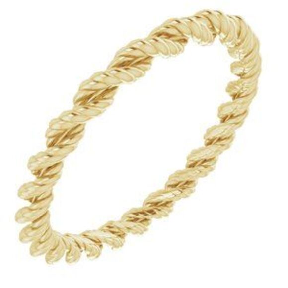 14K Yellow 2 mm Twisted Rope Band Size 7